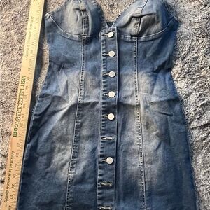 Denim Button-Front Dress size small